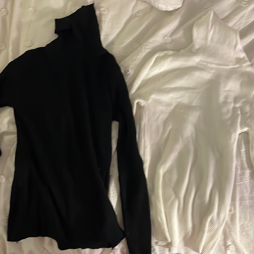 Black and white turtle necks
